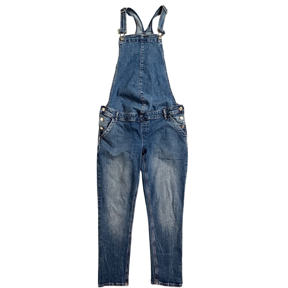 Gap Womens Medium Wash DenimMaternity  Overalls Adjustable Straps Size M